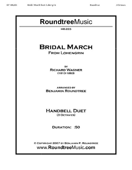 Handbell World  Bridal March Roundtree, Benjamin Wagner, Richard