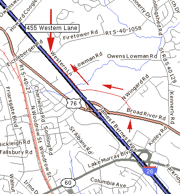 Irmo is 10 miles West of Columbia, South Carolina.